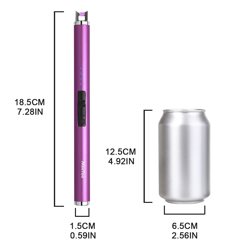MeeToo Candle Electric Lighter Rechargeable USB Type-C Lighters for Candle Christmas Kitchen Camping Party, Gifts for Wife Women Men Nana Black