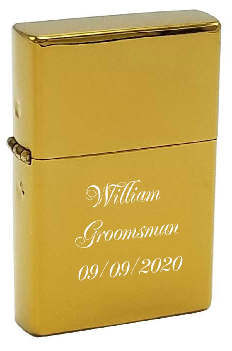 Groomsman Personalized Windproof Lighter - Free Laser Engraving for Him Husband Father Groomsmen Boyfriend Silver Dad (Indigo Blue) - Christmas, Halloween & Valentines Day Gift