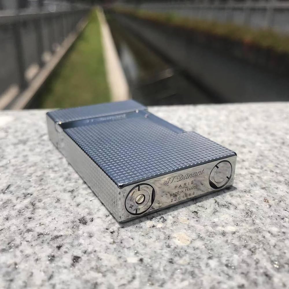 Classic Diamond Head Lighter, Ligne 2 Lighters, Adjustable Soft Flame, Ping Sound, Gift for Men Dad Boyfriend (Gold Single Flame)