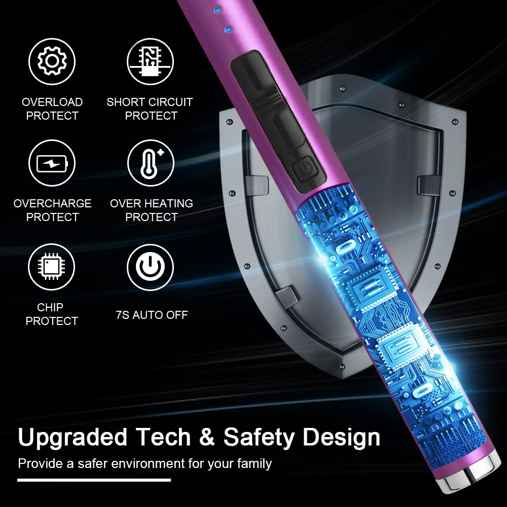 MeeToo Candle Electric Lighter Rechargeable USB Type-C Lighters for Candle Christmas Kitchen Camping Party, Gifts for Wife Women Men Nana Black