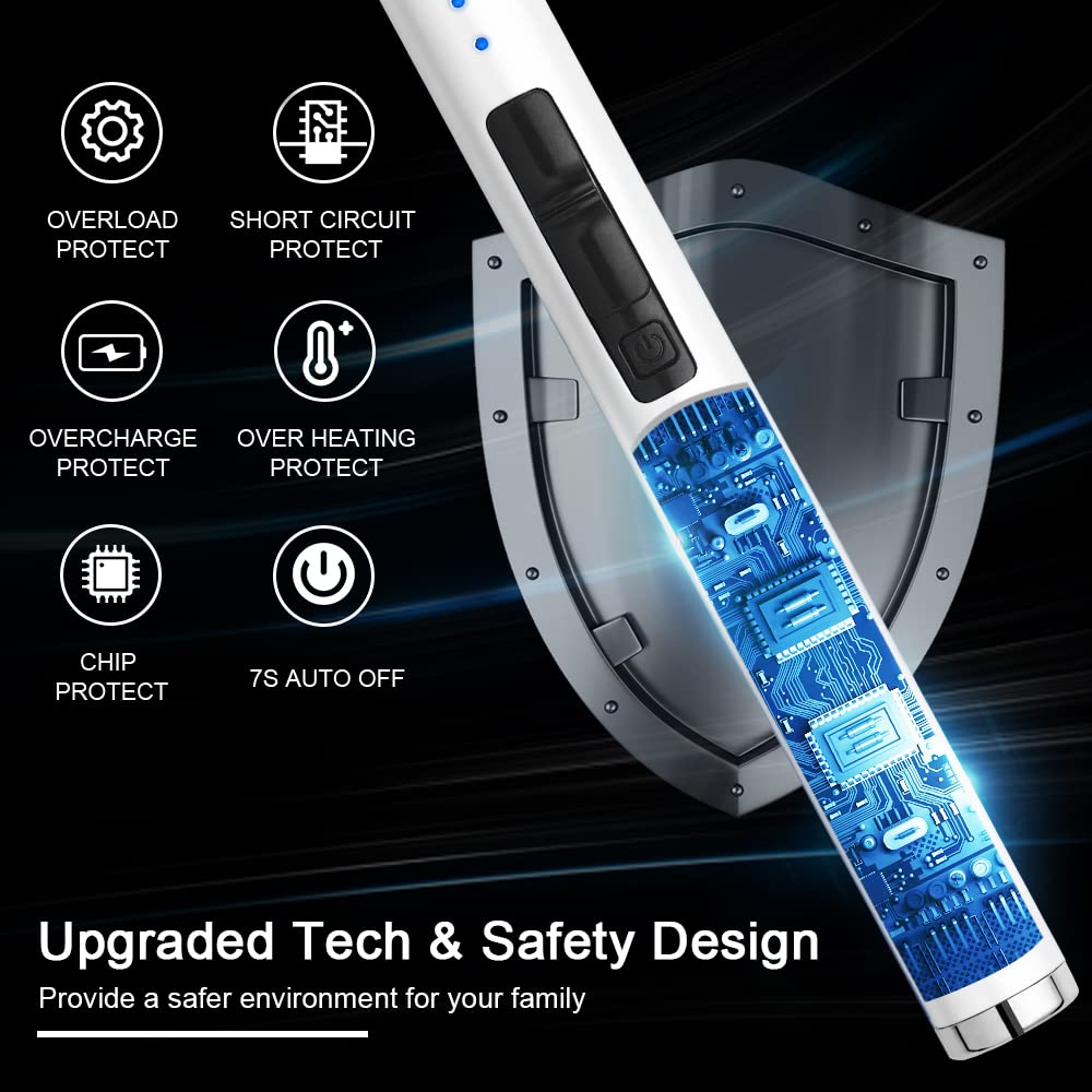 MeeToo Candle Electric Lighter Rechargeable USB Type-C Lighters for Candle Christmas Kitchen Camping Party, Gifts for Wife Women Men Nana Black