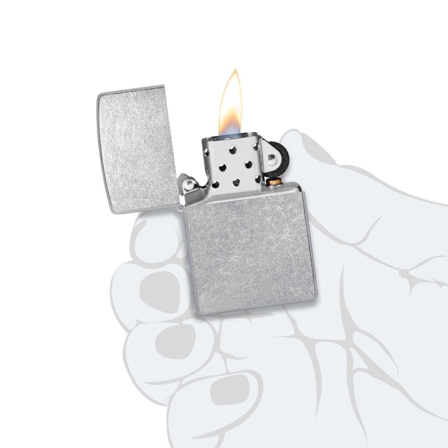 Zippo Antique Silver Plate Pocket Lighter - Windproof & Refillable Flip-Top Metal Lighter - Everyday Use Pocket Lighters - Luxury Lighters Made in USA