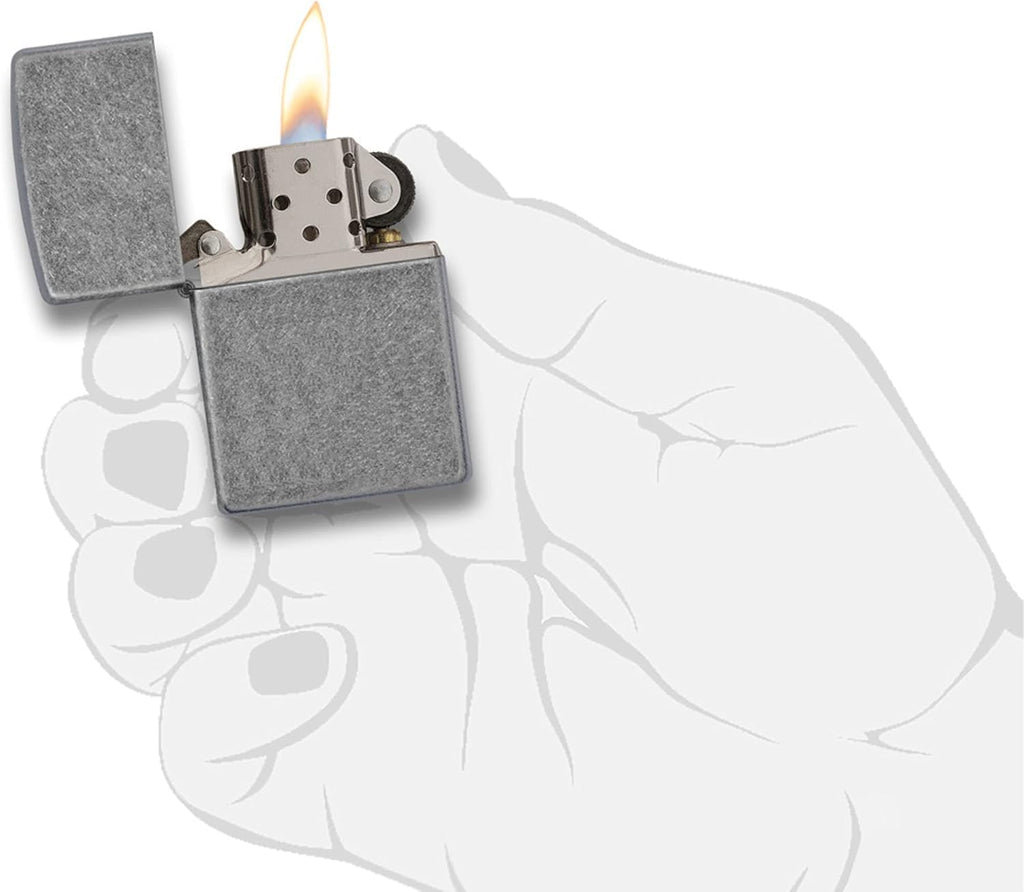 Zippo Antique Silver Plate Pocket Lighter - Windproof & Refillable Flip-Top Metal Lighter - Everyday Use Pocket Lighters - Luxury Lighters Made in USA