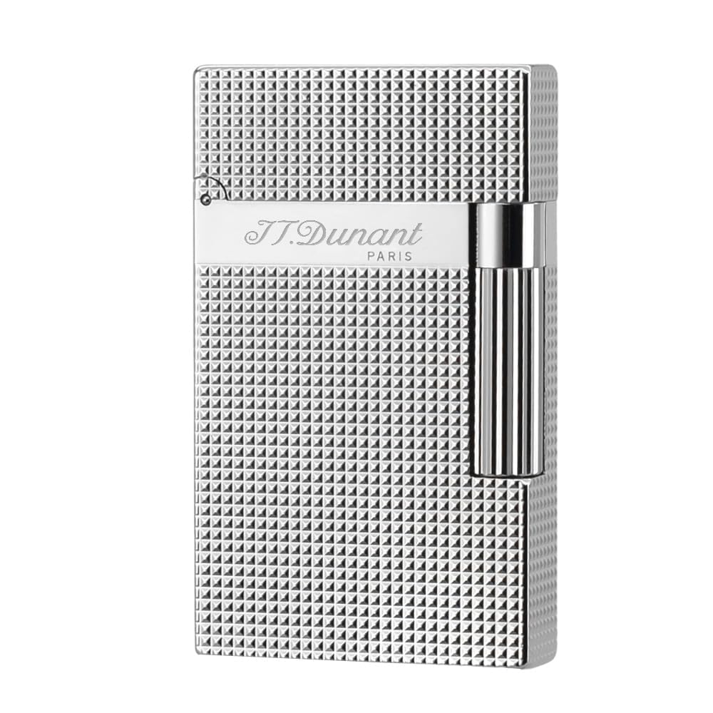 Classic Diamond Head Lighter, Ligne 2 Lighters, Adjustable Soft Flame, Ping Sound, Gift for Men Dad Boyfriend (Gold Single Flame)