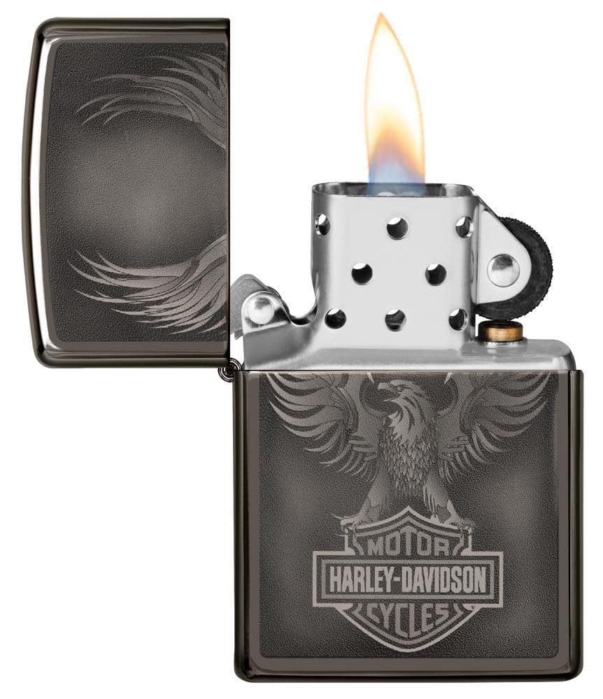 Personalized Zippo Harleey-Daviddson Windproof Oil Lighter Engraving - Christmas, Halloween & Valentines Day Gift (Silver Eng)