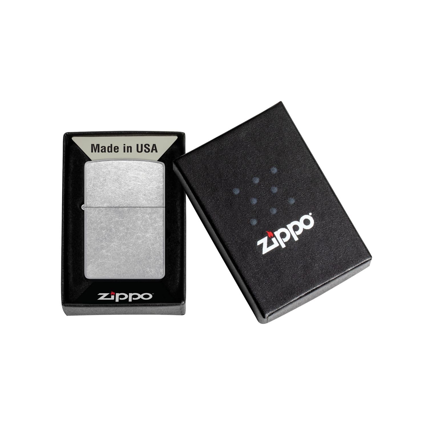 Zippo Antique Silver Plate Pocket Lighter - Windproof & Refillable Flip-Top Metal Lighter - Everyday Use Pocket Lighters - Luxury Lighters Made in USA