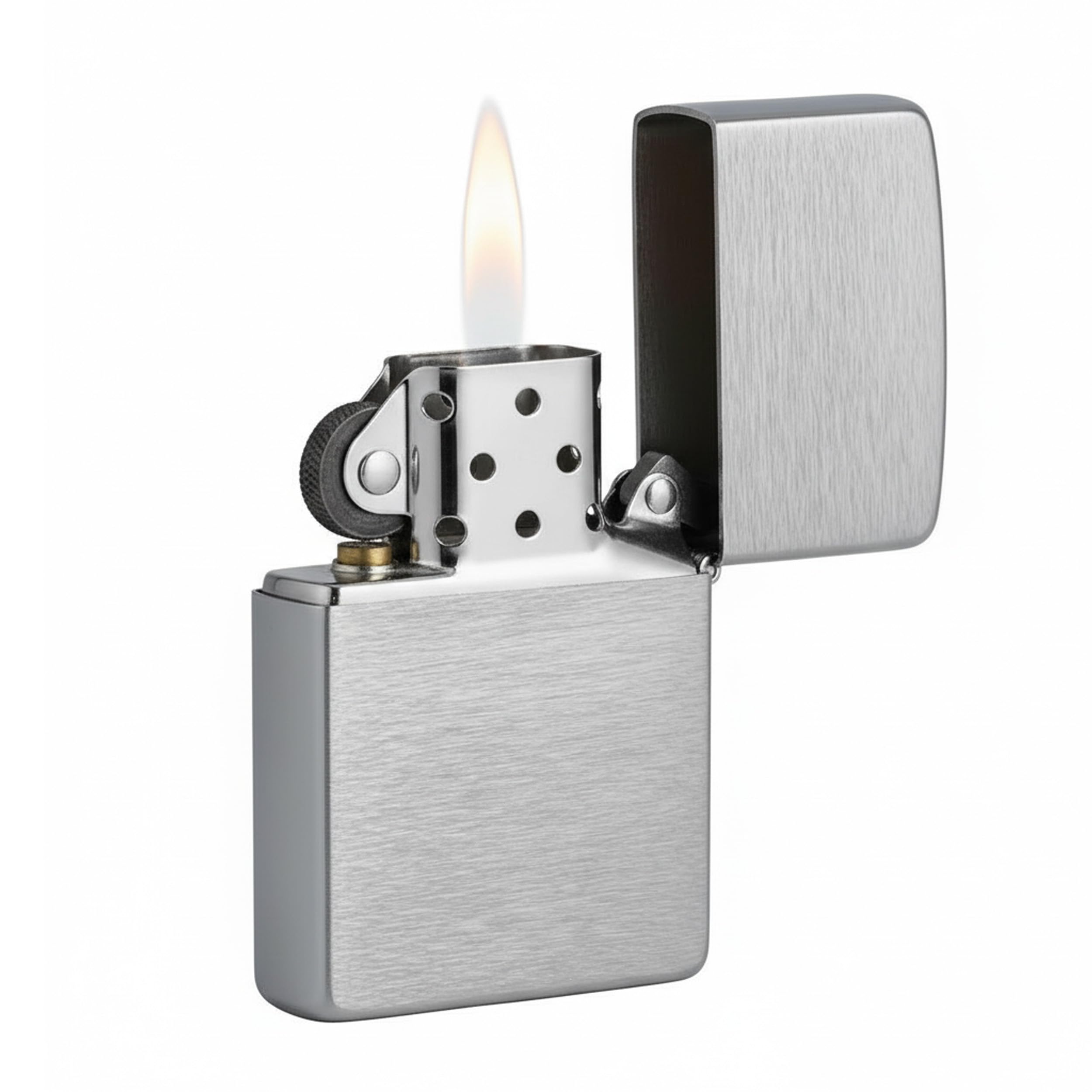 Zippo Antique Silver Plate Pocket Lighter - Windproof & Refillable Flip-Top Metal Lighter - Everyday Use Pocket Lighters - Luxury Lighters Made in USA