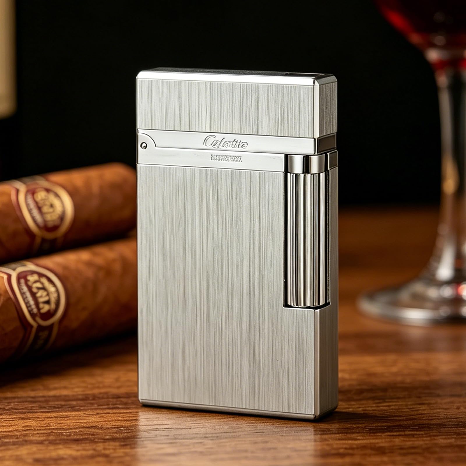Premium Brass Lighter, Adjustable Soft Flame, Classic Ping Sound, Elegant Gift for Men, Father, Husband, Boyfriend (Gold)