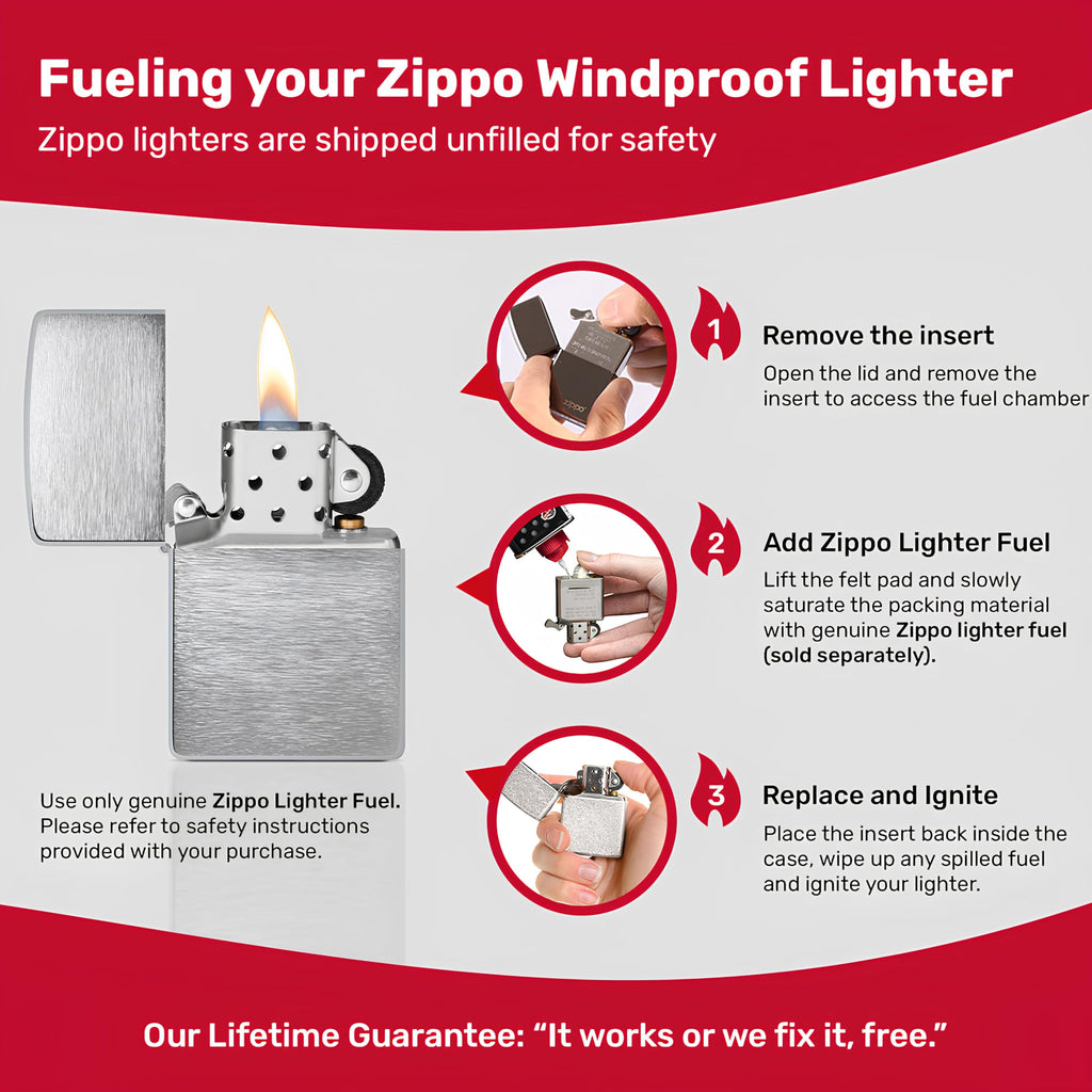 Zippo Antique Silver Plate Pocket Lighter - Windproof & Refillable Flip-Top Metal Lighter - Everyday Use Pocket Lighters - Luxury Lighters Made in USA