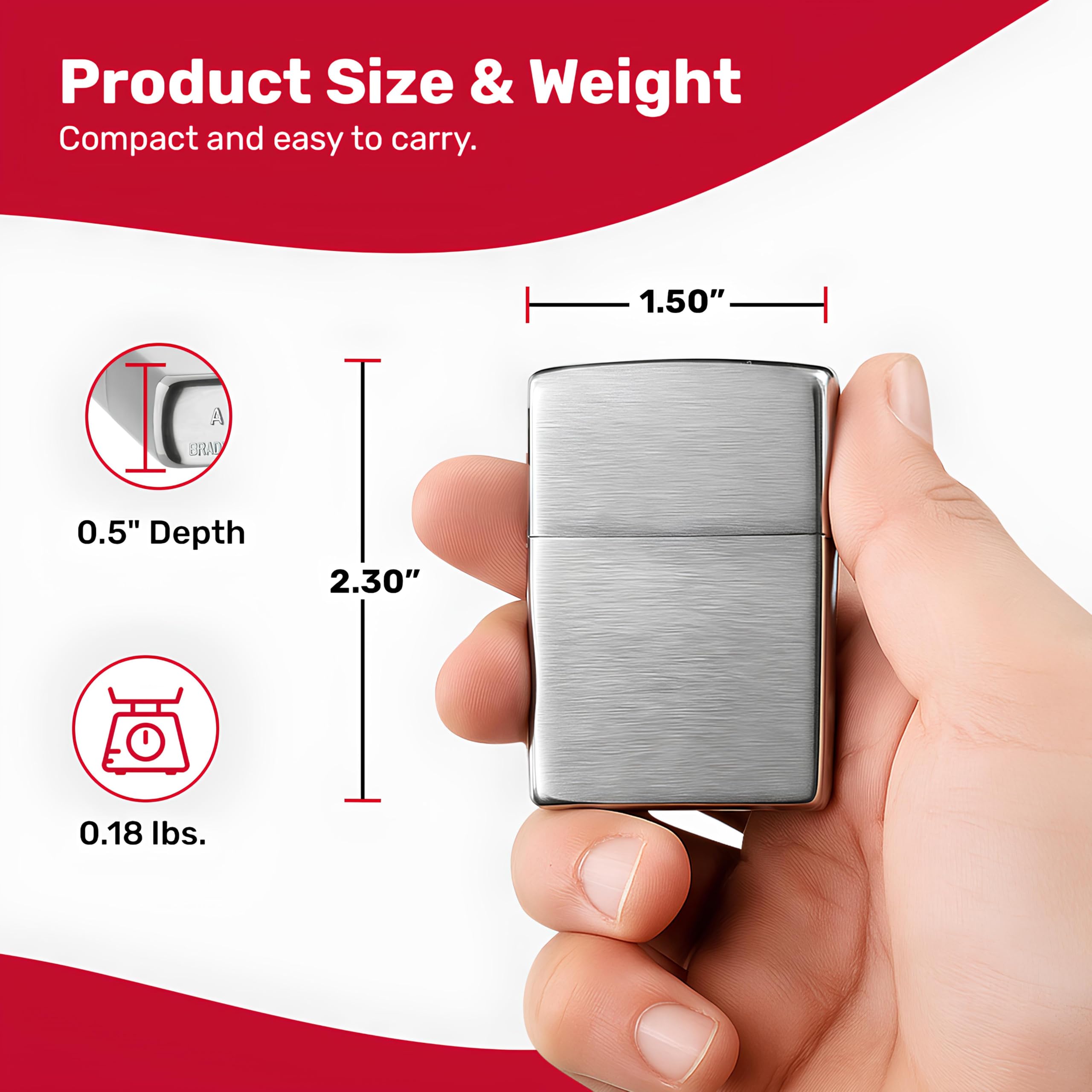 Zippo Antique Silver Plate Pocket Lighter - Windproof & Refillable Flip-Top Metal Lighter - Everyday Use Pocket Lighters - Luxury Lighters Made in USA